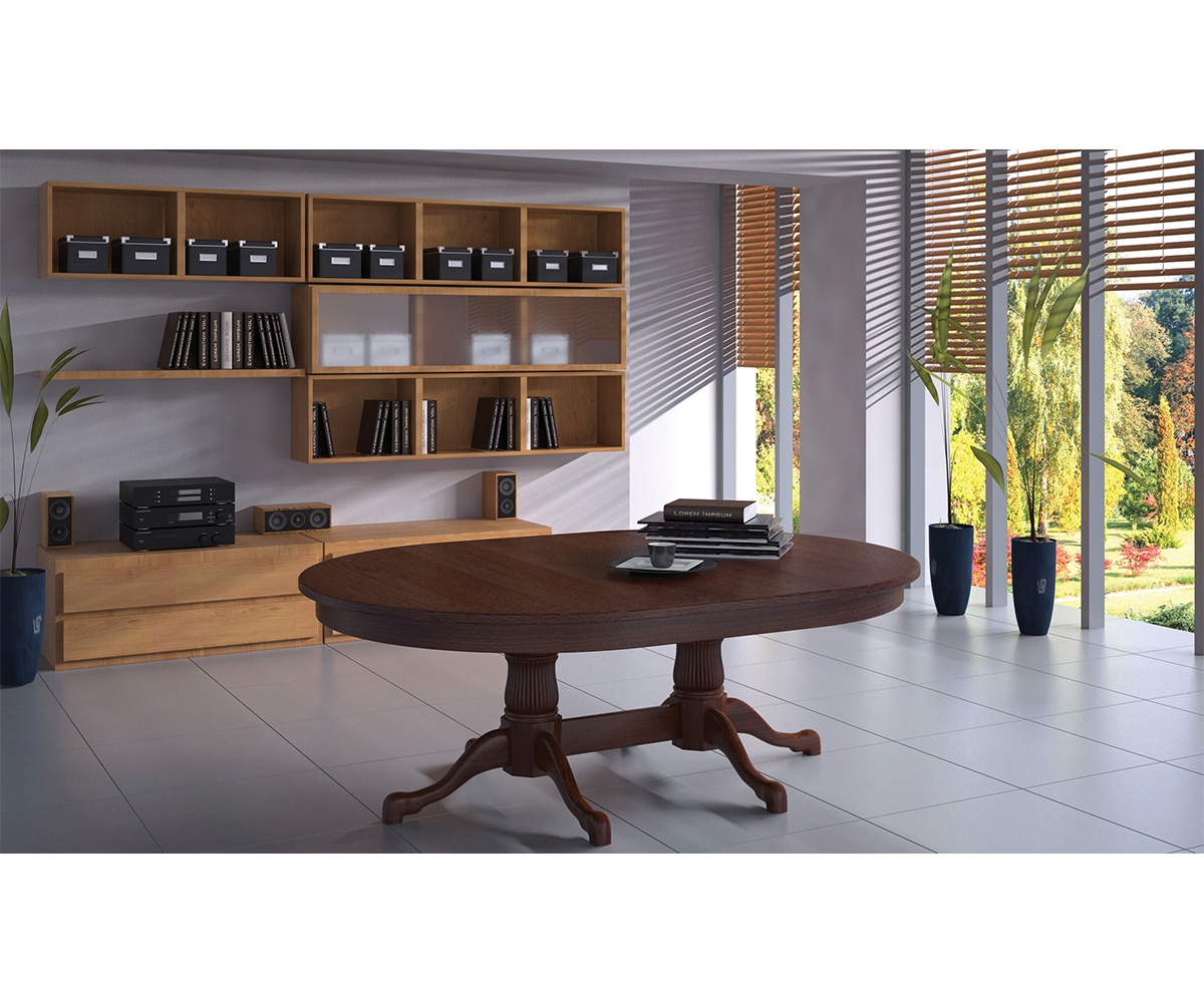 Reeded Tulip Double Pedestal Table - Image 2