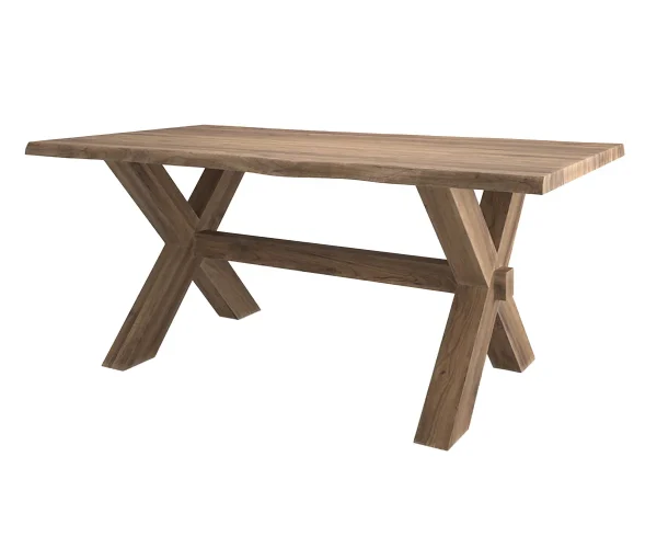 Live Edge #405 Wooden X Base Table