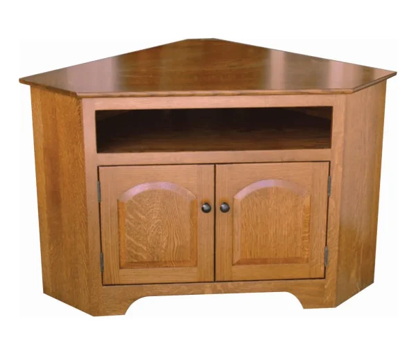Knob View Shaker Corner TV Stand