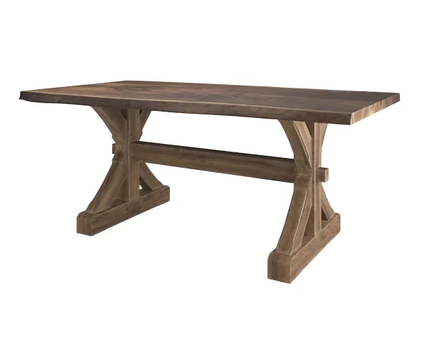 Live Edge #402 Barn Beam Trestle Table